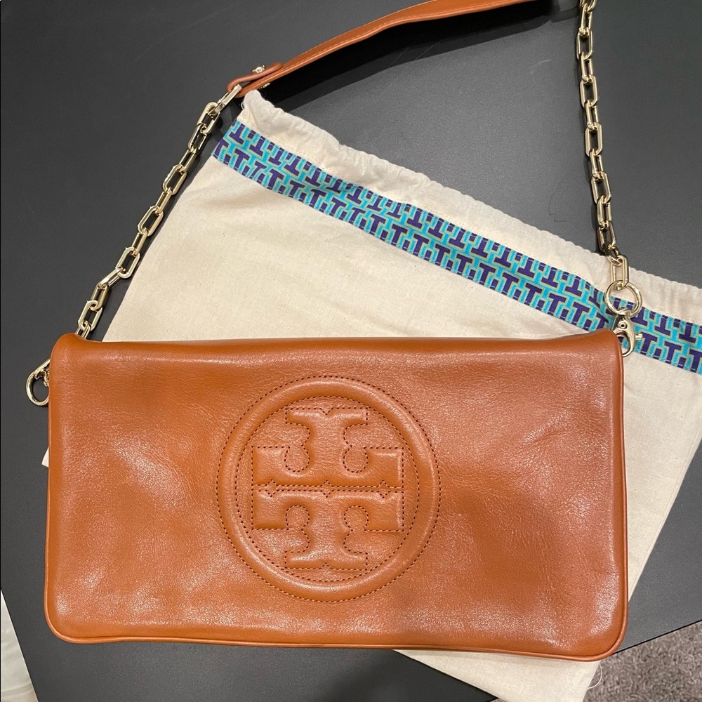 Tory Burch double zip clutch